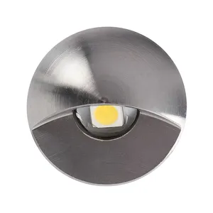 High intensity stainless housing 1w low voltage 12v dc led step light half moon stair lamp