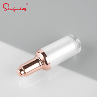 Flacon compte-gouttes Sengmi W541 30ml personnalisé blanc avec tête dorée, en acrylique, pour huile essentielle, lotion, sérum, sérigraphié