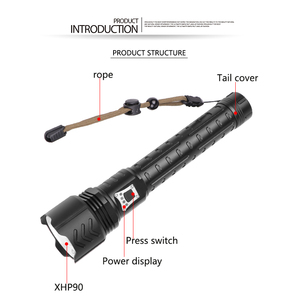 Linterna Táctica LED P90 de Aluminio, Potente, Portátil, con Zoom Telescópico, Recargable por USB, Resistente al Agua IP54, para Camping, Venta al Por Mayor - Product Image 4