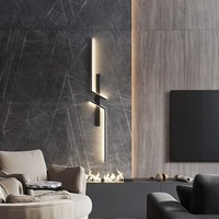 Maison moderne et minimaliste Grille de luxe Salon Tv Mur de fond, Led Chambre, Lampe murale de chevet