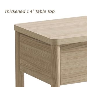 End <strong>Table</strong> with Drawer, Wood Nightstand with Solid Wood Legs, Large <strong>Bedside</strong> <strong>Table</strong> Wooden Bedroom Side <strong>Table</strong> <strong>Mid</strong> <strong>Century</strong> Modern - Product Image 6