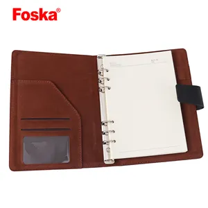 Foska คุณภาพดีรีไซเคิล PU Cover Agenda Organizer Notebook