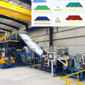 Ligne de production de panneaux sandwich continus en laine de roche, EPS, mousse de <span class=keywords><strong>polystyrène</strong></span>, matériau de construction personnalisé, isolation pour chambre froide - Product Image 4