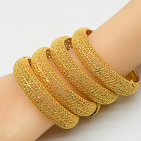 Bracelets de luxe éthiopiens, africains, brésiliens, plaqués or 24 carats, pour mariage, fête, cadeau, bracelet de mariée de Dubaï pour femmes