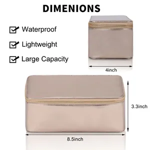 Customized Pu Leather Beauty Organizer Pouch Women Beauty Brush Storage Travel Toiletry Bag Cosmetic Makeup Bags