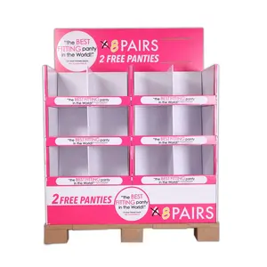 Supermarket 1/4 Cardboard Half Pallet Display Stand,PDQ Quarter Carton Pallet Display Rack