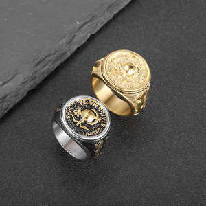 Anello di aquila acciaio titanio oro corpo marino anello uomo Unisex Hip Hop festa Punk Eagle anelli per gli uomini - Product Image 1