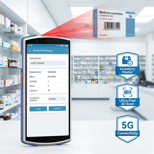 Medical Inventory PDA Data Collector 2D Barcode Scanner for Pharmacy Warehouse & Asset Tracking