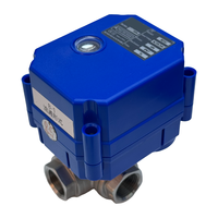 Vanne à boisseau sphérique électrique motorisée 5V/220V Mini filetée 3 voies DN15 1/2'' en acier inoxydable SS304 IP67 certifiée CE pour eau, gaz et basses températures