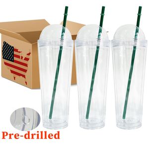 24oz BPA Free Pre Drilled Snow Globe Plastic Acrylic Dome Lid Tumbler Ice Cream Cone Cup with Bottom Suitable for <b>Vinyl</b> - Product Image 1