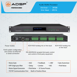 Chất Lượng Cao Chuyên Nghiệp 16x16 Kênh Kỹ Thuật Số Âm Thanh Ma Trận Bộ Vi Xử Lý DSP Khuếch Đại Với Adi Sharc21489 48KHz Cho Hệ Thống Âm Thanh - Product Image 2