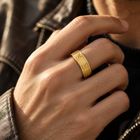 Bague de mariage unisexe JLM en acier titane électroplaqué, motif feuille en U, gravée, modèle A219, personnalisable