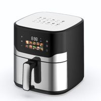 Friteuse à Air Digitale Carrée Visible Multi-fonctions 5L 6L 8 Préréglages, Sans Huile, Facile à Nettoyer pour 5 Personnes, Usage Domestique