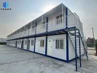 Maison préfabriquée en conteneurs à deux étages, construction modulaire à assemblage rapide pour dortoir de chantier, bureau