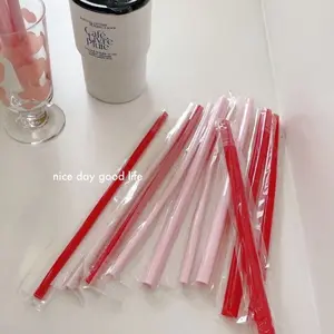 Atops Custom Colorful Transparent Silicone Reusable Straws Loving Heart Shape Silicone Drinking Straws BPA Free Silicone Straws