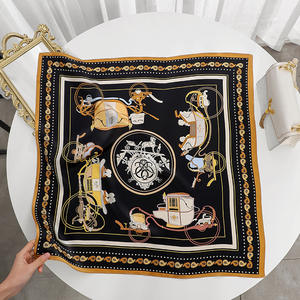 Moda elegante sciarpa quadrata in vera seta 70*70cm grande scialle stampa floreale da donna 100% <span class=keywords><strong>M</strong></span> sciarpe di seta Ulberry regali - Product Image 3