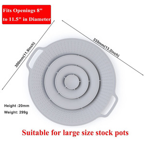 Couvercle de casserole en silicone, bouchon anti-éclaboussures pour aliments chauffés à la vapeur, protecteur d'ébullition, cuisine, cuisson, lave-vaisselle, vente en gros - Product Image 2