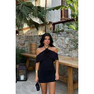 ชุดเดรสพื้นฐานสีดำพิมพ์ลายตามสั่ง สไตล์วินเทจหรูหรา ตกแต่งระบาย ทรงเอ็มไพร์สูง สำหรับงานทางการ ใส่ได้ทุกวัน ฤดูใบไม้ผลิ ฤดูใบไม้ร่วง ฤดูหนาว ไซส์ XL - Product Image 4