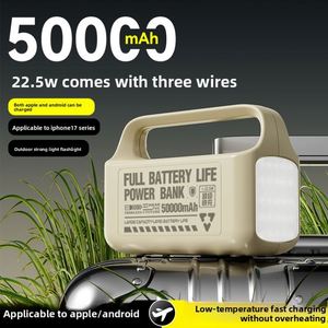 แบตสำรองอเนกประสงค์สำหรับแคมป์ปิ้ง ความจุขนาดใหญ่ 50000mAh พกพาสะดวก ไฟ LED สำหรับกิจกรรมกลางแจ้ง สายในตัว Lightning/Micro - Product Image 3
