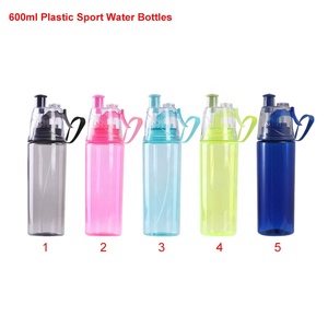 BPA Free Custom Logo 600ml Plastic <strong>Mist</strong> <strong>Spray</strong> Gym Sport <strong>Water</strong> <strong>Bottles</strong> with Portable Handle Rope &amp; Leak Proof Lids for Promotion - Product Image 5