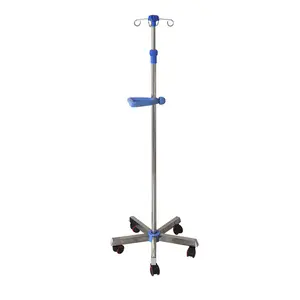 High Quality Hospital Infusion Pole Stand Portable Stainless Steel IV Pole Drip Stand