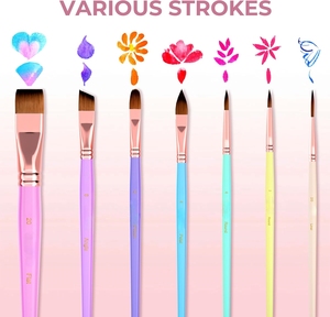 7 pièces ensemble de pinceaux de <span class=keywords><strong>peinture</strong></span> pour le <span class=keywords><strong>visage</strong></span> pinceaux d'artiste Pastel pour la <span class=keywords><strong>peinture</strong></span> du corps et du <span class=keywords><strong>visage</strong></span> acrylique aquarelle <span class=keywords><strong>gouache</strong></span> à l'huile - Product Image 2