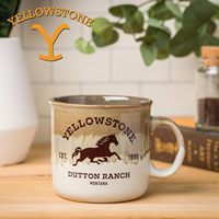 Mug de camping en céramique réactive Silver Buffalo Yellowstone Dutton Ranch Montana, 20 onces, lieu d'origine : Non indiqué