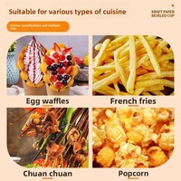 Gobelet jetable en papier kraft laminé pour frites, gobelet à œufs personnalisé, gobelet oblique, gobelet épaissi pour glaces et snacks, diamètre du gobelet