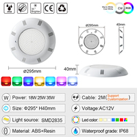 Promotion : Projecteur LED Submersible RGB 35W pour Piscine et Spa, en Résine, 295mm, pour Remplissage d'Eau