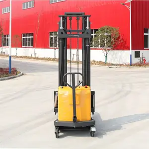 HaiZhiLi Warehouse Semi Automatic Electric Powered Fork Stacker 1ton 2meter Semi-electric Pallet Stacker For Material Handling