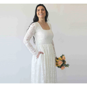 Abito Boho con scollo quadrato e tasche # 1263 - Product Image 4