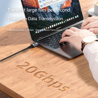 Câble de données mâle à coque métallique forte 20Gbps 100W Type c Transfert audio rapide 8K HD Fil de charge en nylon tressé pour ordinateur portable