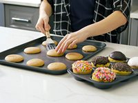 Ensemble de cuisson antiadhésif de 8 pièces de haute qualité, peu encombrant, avec plaque à rôtir en profondeur, moules à biscuits, à gâteaux et à muffins