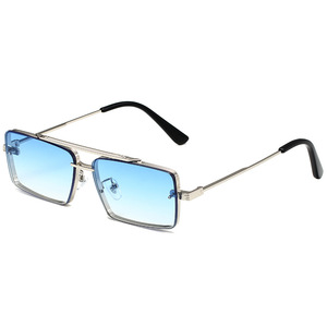 Wholesale High Quality 2022 New Style Guangdong Metal Frame Small <b>Square</b> 8 Colors Full Rim UV400 PC Lenses Brand <b>Sunglasses</b> - Product Image 6