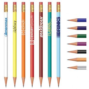 Crayon en bois naturel personnalisé à bas prix avec gomme et impression de logo sur mesure - Product Image 1