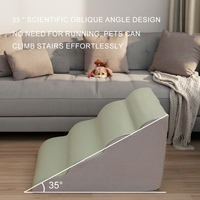 Escalier pour animaux de compagnie en mousse haute densité à 4 couches, rampe d'escalier pour chien, détachable et lavable pour toutes les saisons