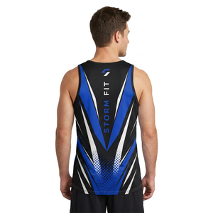 เสื้อกล้ามผู้ชาย Storm Fit แบบไม่มีแขน พิมพ์ลายด้วยความร้อน โพลีเอสเตอร์ 100% แห้งเร็ว คอกลม น้ำหนัก 180 กรัม ผ้าไม่ทอ สำหรับออกกำลังกายและเล่นกีฬา - Product Image 3