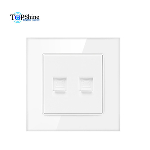 Topshine Tempered Glass Khung và sắt cơ sở duy nhất Modular Tel tường ổ cắm với đôi RJ11 Tel ổ cắm - Product Image 3