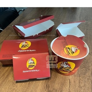 Grand récipient en papier Coston <span class=keywords><strong>de</strong></span> grande taille 64oz 85 oz 150oz 170oz seau en papier pour pop-corn au poulet frit avec couvercle - Product Image 2