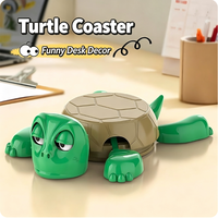 Sous-verre tortue clignotante amusante, activé par la gravité, jouet de bureau original, ornement pour la maison et le bureau, cadeau amusant