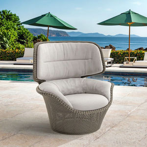 Moderno de lujo para todo tipo de clima Patio Jardín Hotel Playa Tejido a mano Piscina al aire libre Muebles de mimbre SEASHELL GRAND WING SILLA - Product Image 3