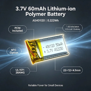 Batería LiPo de 3.7V 50mAh 401120 con PCM 601220, Batería Recargable de Iones de Litio en Bolsa para Electrónica de Consumo - Product Image 5