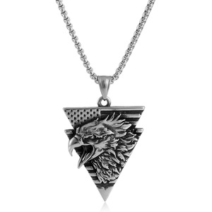 Yunnique – pendentif aigle en acier inoxydable, design géométrique, collier drapeau américain, cadeau pour hommes et femmes, 2310 - Product Image 1