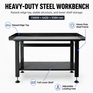 Banc de travail <span class=keywords><strong>en</strong></span> acier robuste avec <span class=keywords><strong>tiroirs</strong></span> verrouillables et pieds réglables pour atelier industriel et garage - Direct usine - Product Image 3