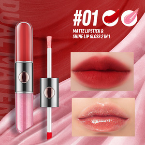 MLM Hot Sale OEM <b>Custom</b> Dual End Liquid <b>Lipstick</b> Matte and Shimmer Lip Gloss Waterproof Long Lasting Non Transfer Private Label - Product Image 6