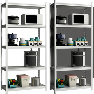 Étagère de rangement industrielle à 5 niveaux en acier sans boulons, protection contre la corrosion, revêtement en poudre galvanisé, pour garage, entrepôt, outils domestiques - Product Image 1