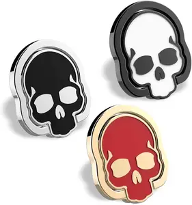 Cell Phone Skull Ring Grip for Magnetic Car Mount Kickstand 360 Adjustable Finger Ring Holder for Mobile Phone