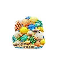 L'âme poétique d'une personne chinoise, Krabi, Thaïlande, aimant de réfrigérateur en mosaïque de coquillages, souvenir de voyage, cadeau, autocollant magnétique 3D