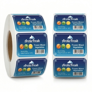 Étiquettes personnalisées imperméables pour aliments surgelés, rouleau d'autocollants en papier synthétique avec faible MOQ - Product Image 2