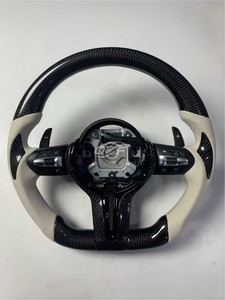 Volant sport chauffant avec palettes <span class=keywords><strong>pour</strong></span> BMW F01 F06 F10 F11 F15 F20 F21 F22 F30 F31 F32 F36 en fibre de carbone - Product Image 4